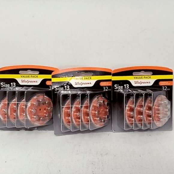Lot of 3 Walgreens Hearing Aid Batteries Size 13 32-Pack 1.45 Volt mercury free - Picture 1 of 5